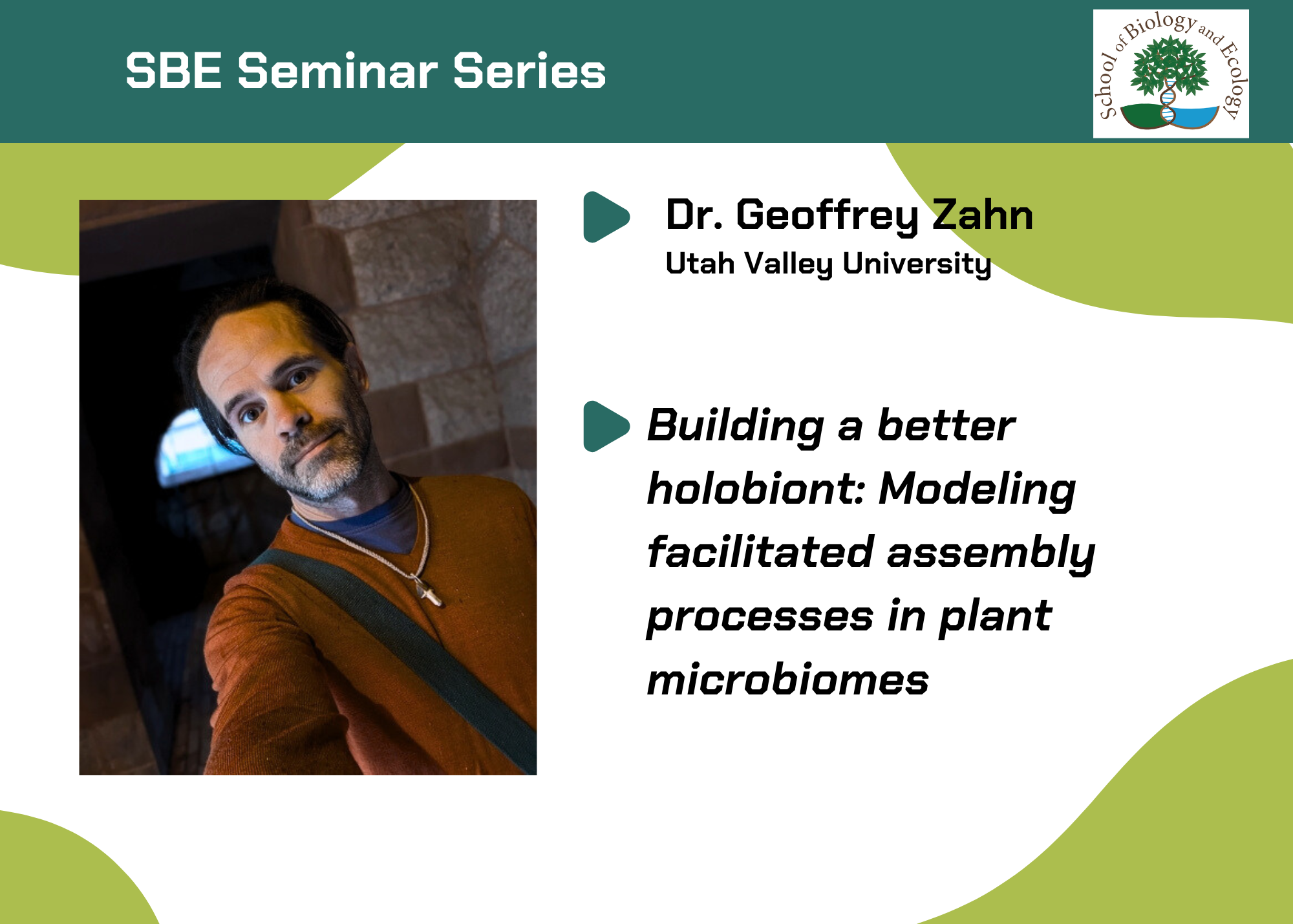 SBE Seminar Speaker Geoffrey Zahn