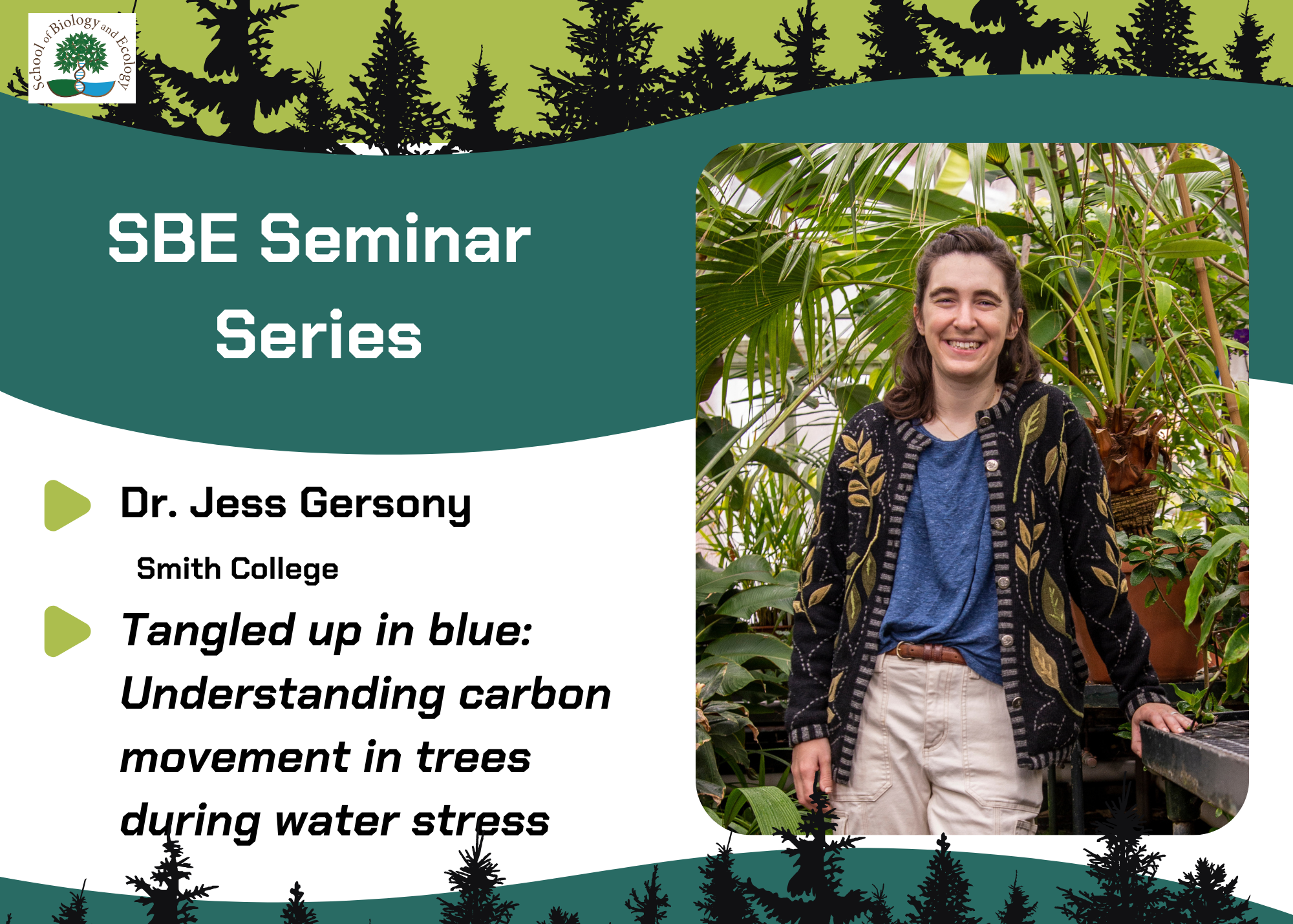 SBE Seminar Series title card for Jess Gersony