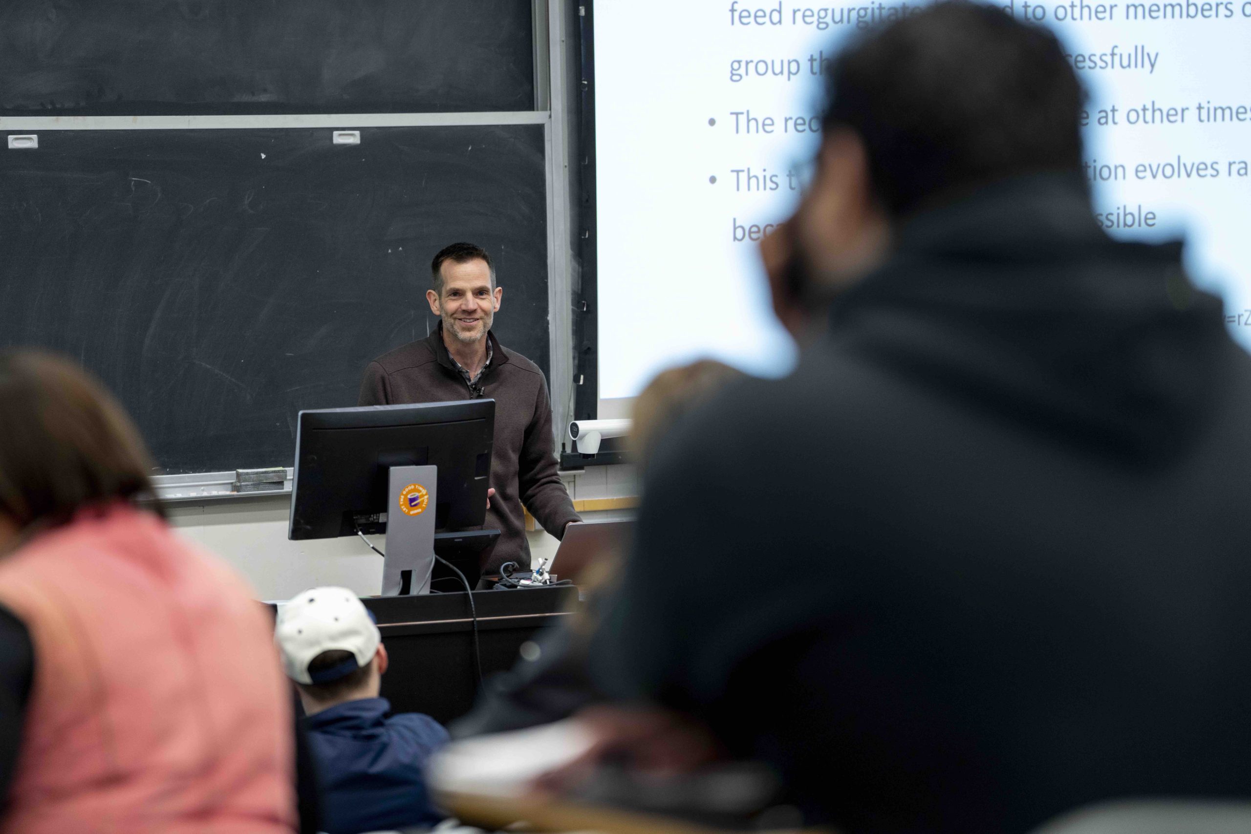 Matthew Chatfield teaches his Bio Evolution class in Williams Hall.